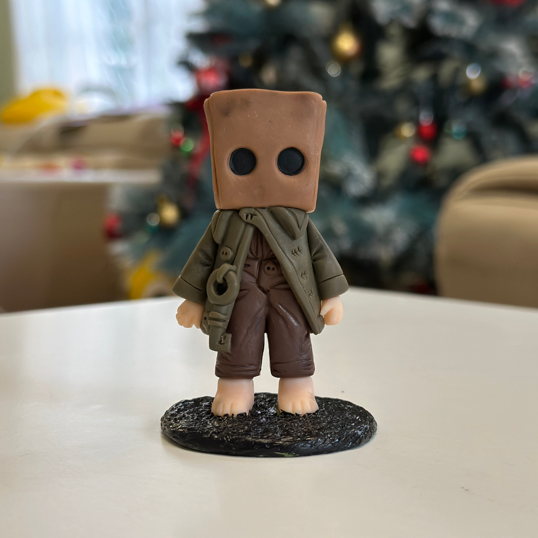 Mono Clay Figurine | Little Nightmares Inspired Collectible | Handmade Polymer Clay Art