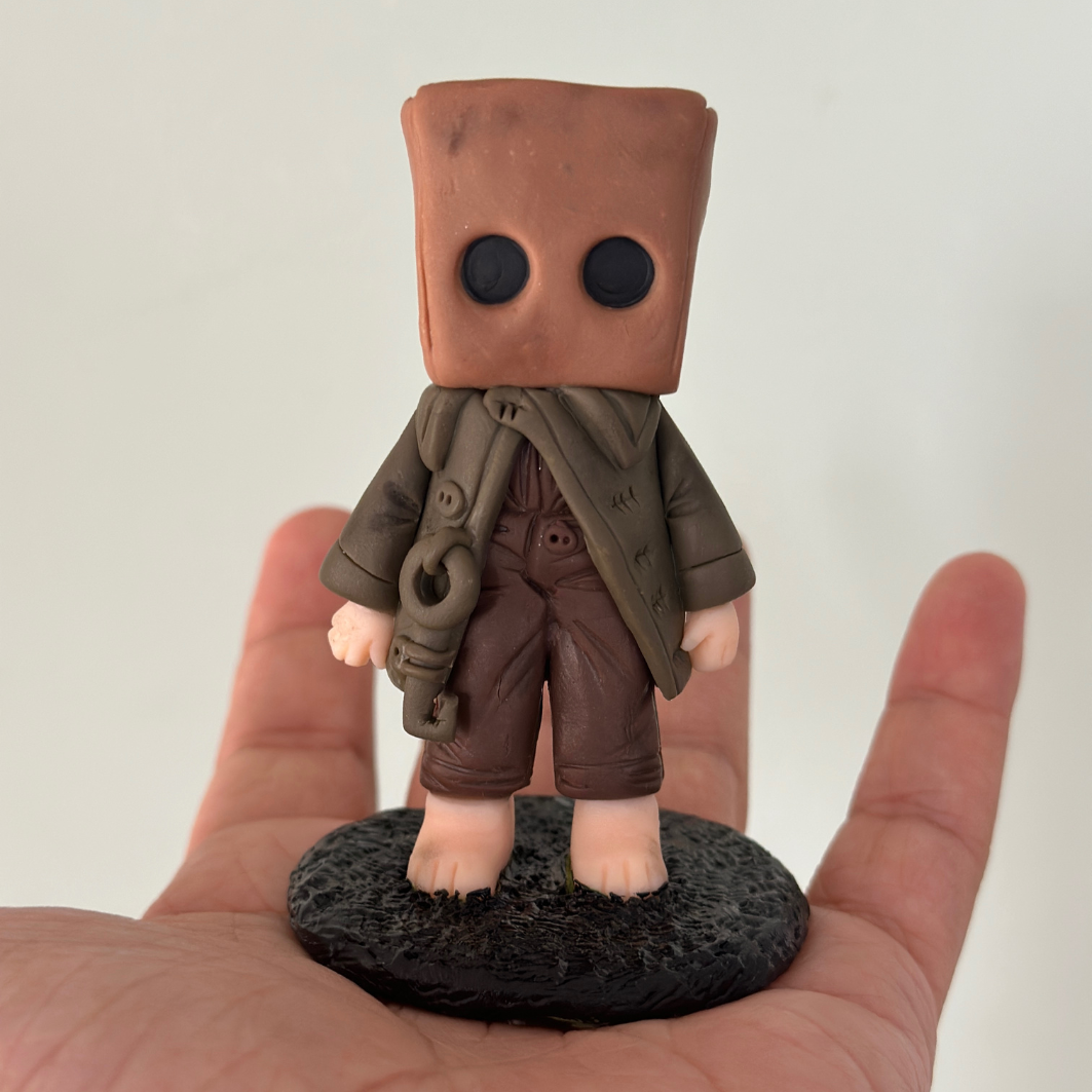Mono Clay Figurine | Little Nightmares Inspired Collectible | Handmade Polymer Clay Art