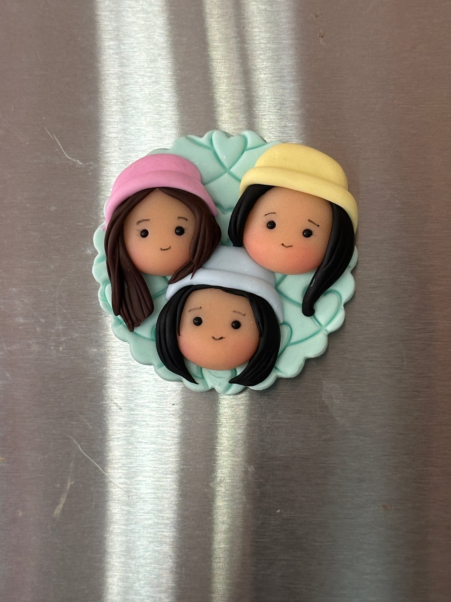 Custom clay faces, custom magnet, couple and family faces refrigerator magnet, family, single or couple clay faces, wedding gift