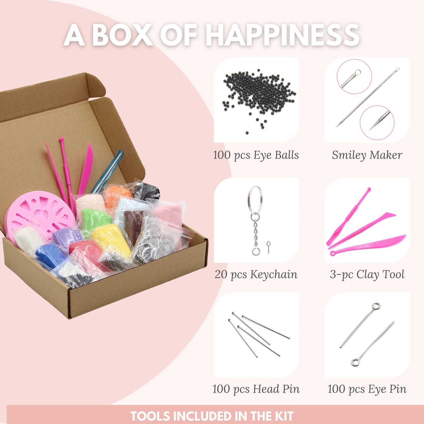 Mermaid Princess Chibi Doll Silicone Mould for DIY Air Dry Clay Kit With Keychain and Clay Tools