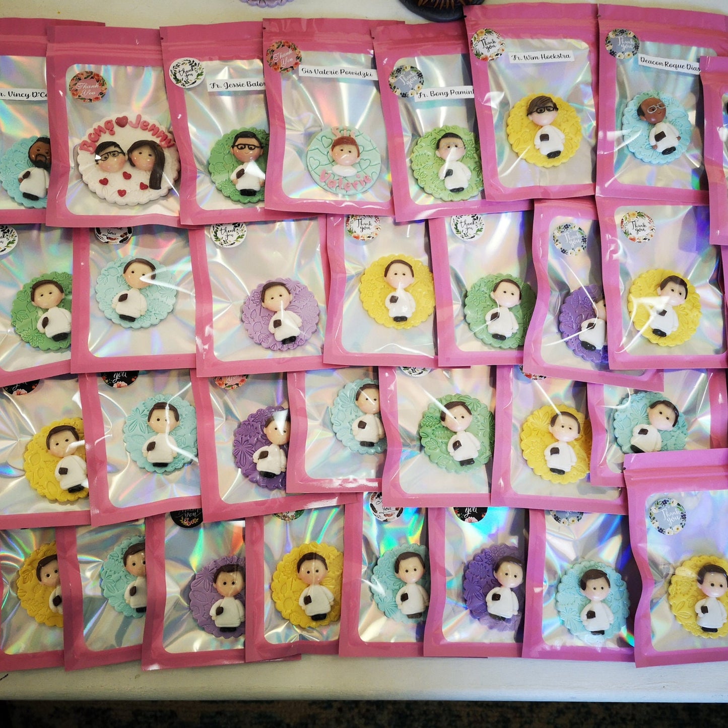 Cute Personalized Fridge Magnet Gift for Priests and Pastors, Adorable Thank you and send off gift for Brothers, Priests, Nuns, 5cm Handmade