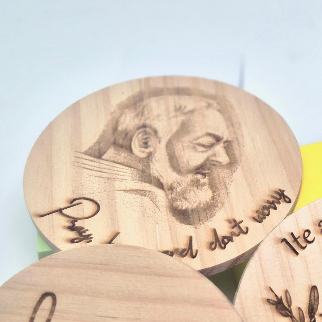 Personalised Wood Coffee Coaster with Bible Verses & Inspirational Messages | Faith-Based Gift | Custom Empowering Gift for coffee lovers