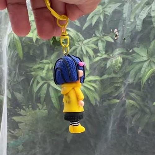 Coraline Polymer Clay Keychain Doll – Handmade Custom Coraline Keychain (6 cm)