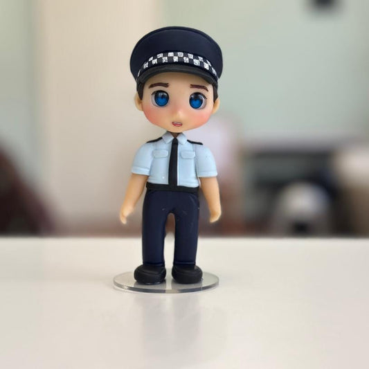 Handmade 10-Inch Queensland Policeman Clay Figurine – Custom Cake Topper, Retirement Gift, Coworker Farewell, Police Officer Keepsake