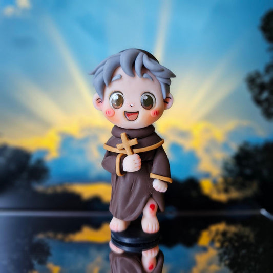 Saint Peregrine Clay Figurine | 10cm Patron Saint of Healing & Cancer | Thoughtful Gift for Cancer Patients | Handmade Keepsake