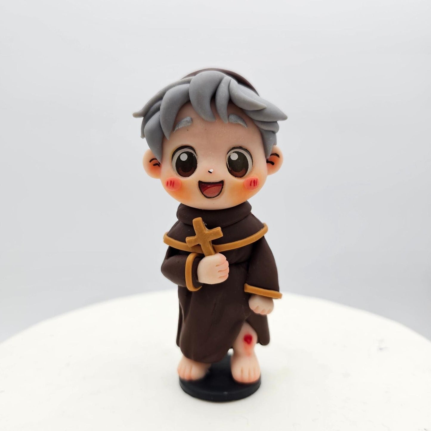 Saint Peregrine Clay Figurine | 10cm Patron Saint of Healing & Cancer | Thoughtful Gift for Cancer Patients | Handmade Keepsake