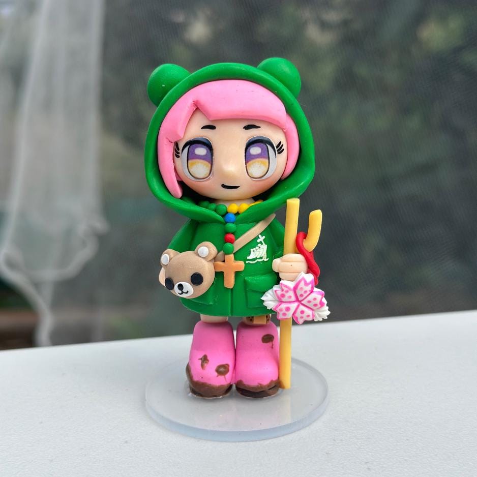 Handmade Catholic Figurine – Luce and Friends Pilgrims of Hope | Polymer Clay Mascots | 10cm Tall | Xin, Luce, Fe & Sky | Faith Gift