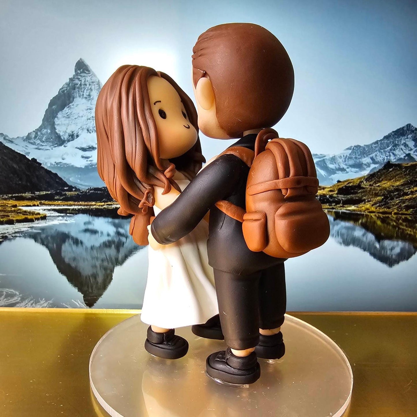 Custom Wedding Cake Topper Clay Figurines | Personalized Bride and Groom Figurine | Air Dry Clay | Pet & Kids | Funko Inspired Topper