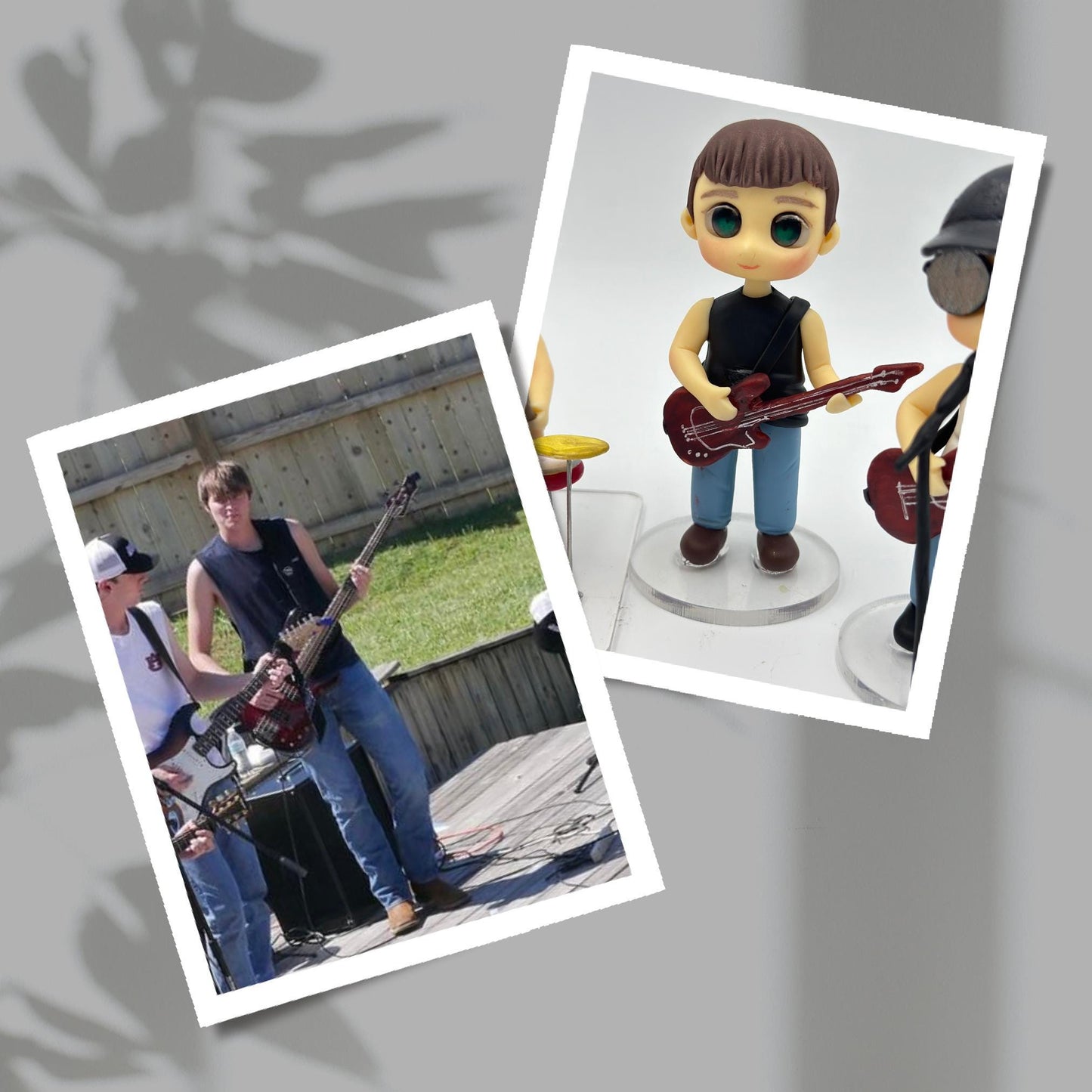 Custom Clay Band Figurines – Drummer, Lead Guitarist, Bassist, Singer – Personalized Band Gifts – 10cm Clay Figures – Music Band Replica