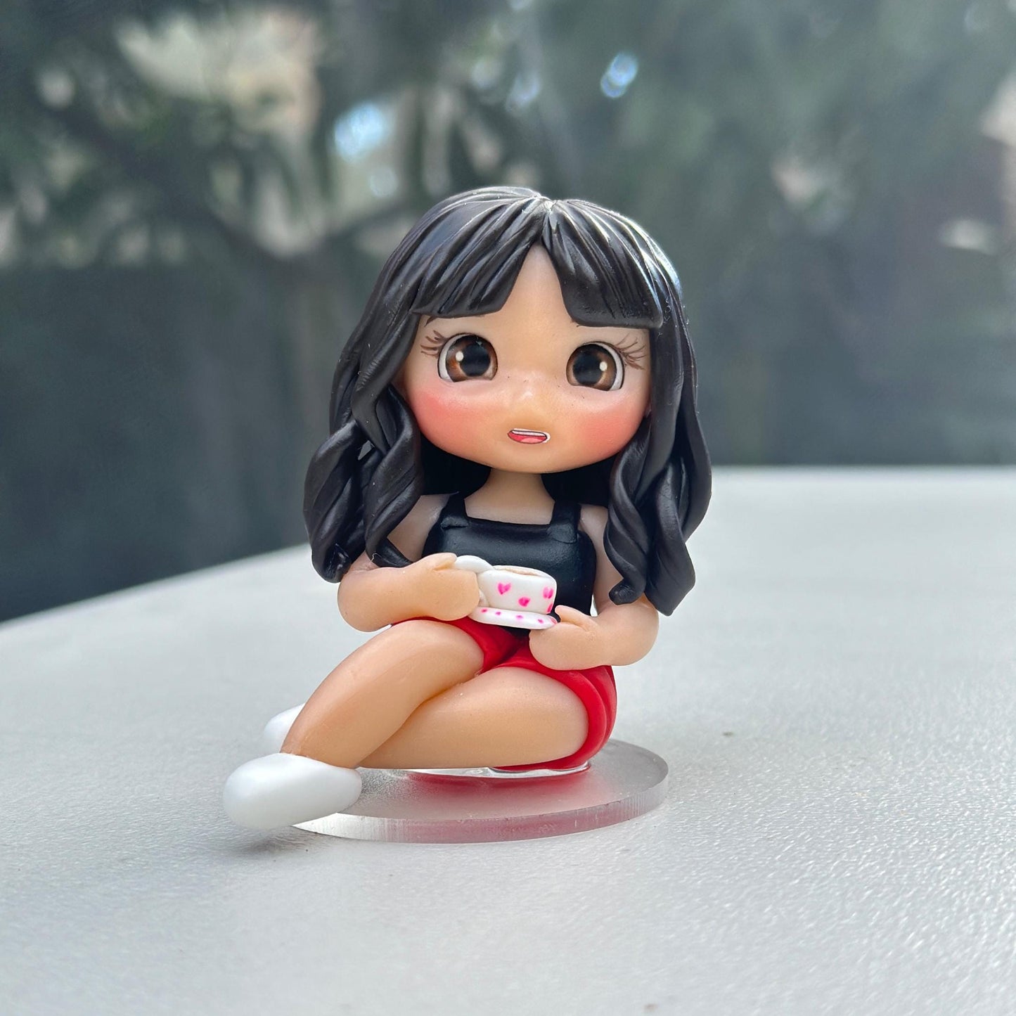 Cute Girl Cake Topper – Custom Clay Figurine 10cm – Princess Birthday Topper – Handmade Keepsake for Daughter
