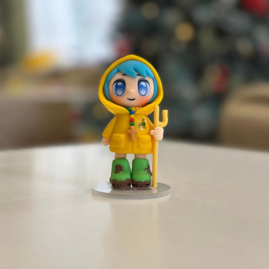 Handmade Catholic Figurine – Luce and Friends Pilgrims of Hope | Polymer Clay Mascots | 10cm Tall | Xin, Luce, Fe & Sky | Faith Gift