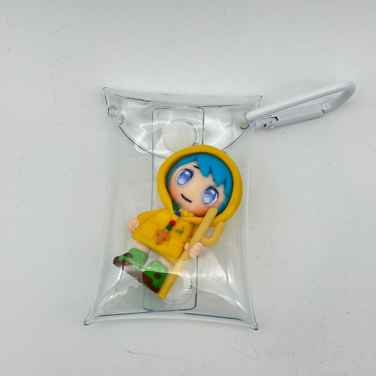 Luce Catholic Clay Keychain Pilgrim Figurine | Handmade 6cm Gift in Pouch or Standee | Catholic Keepsake for Year of Pilgrims