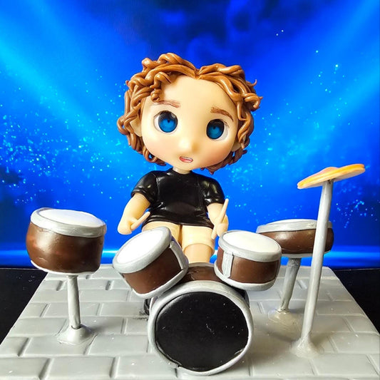 Custom Clay Band Figurines – Drummer, Lead Guitarist, Bassist, Singer – Personalized Band Gifts – 10cm Clay Figures – Music Band Replica