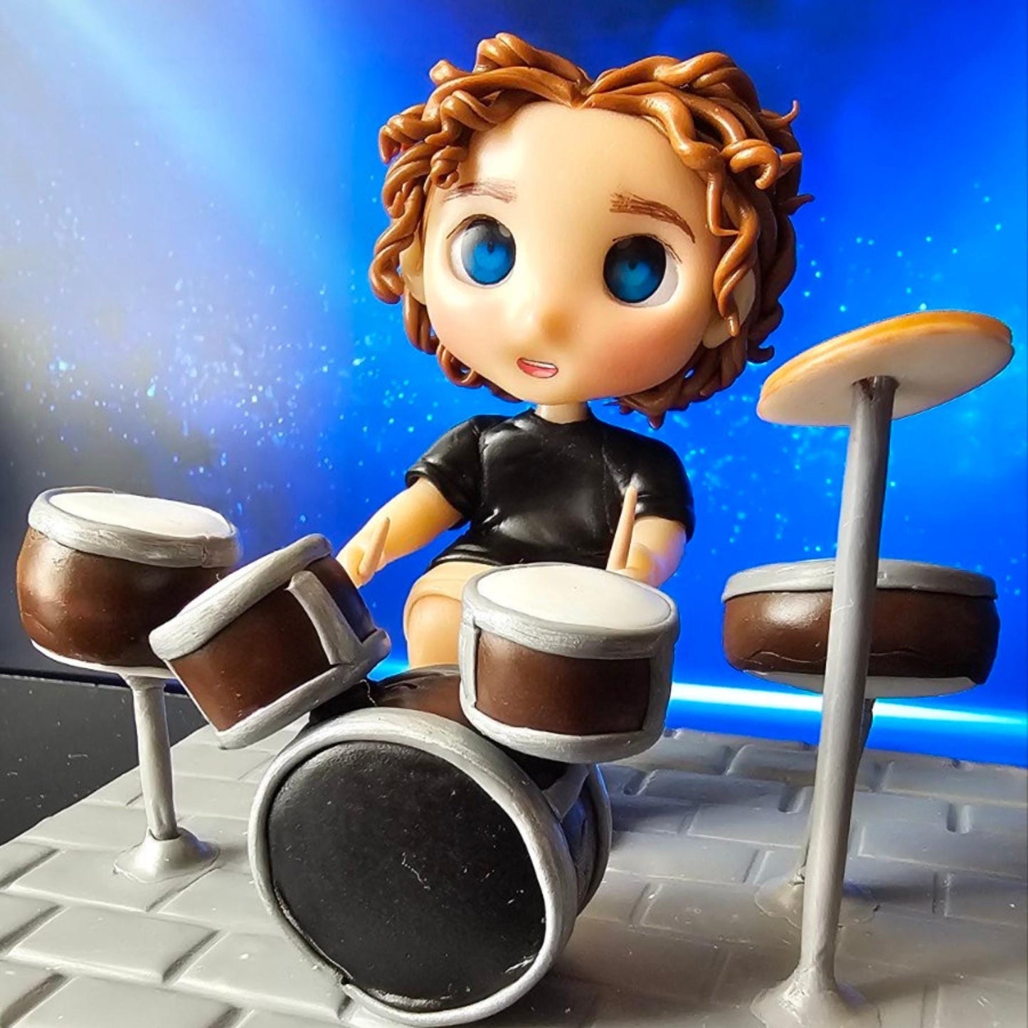 Custom Clay Band Figurines – Drummer, Lead Guitarist, Bassist, Singer – Personalized Band Gifts – 10cm Clay Figures – Music Band Replica
