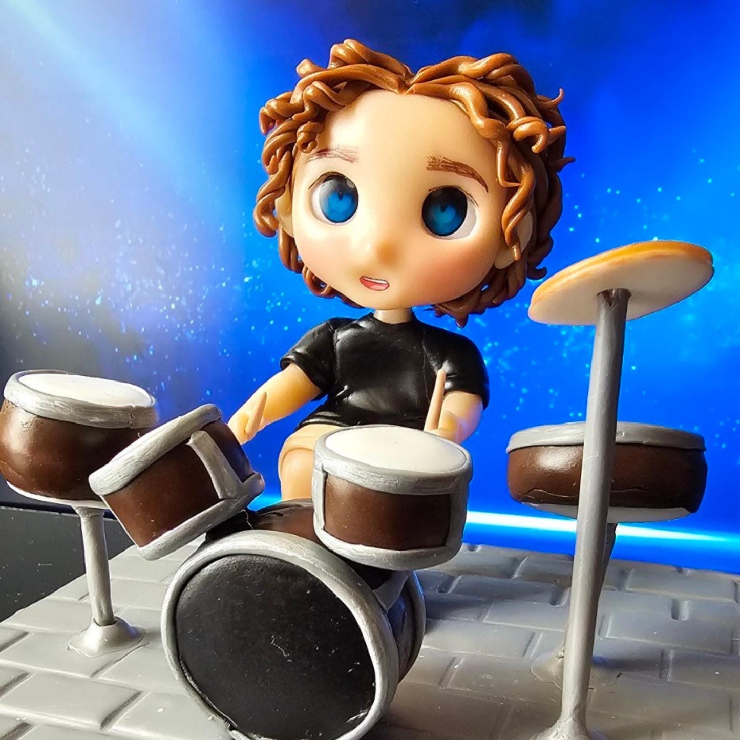 Custom Clay Band Figurines – Drummer, Lead Guitarist, Bassist, Singer – Personalized Band Gifts – 10cm Clay Figures – Music Band Replica