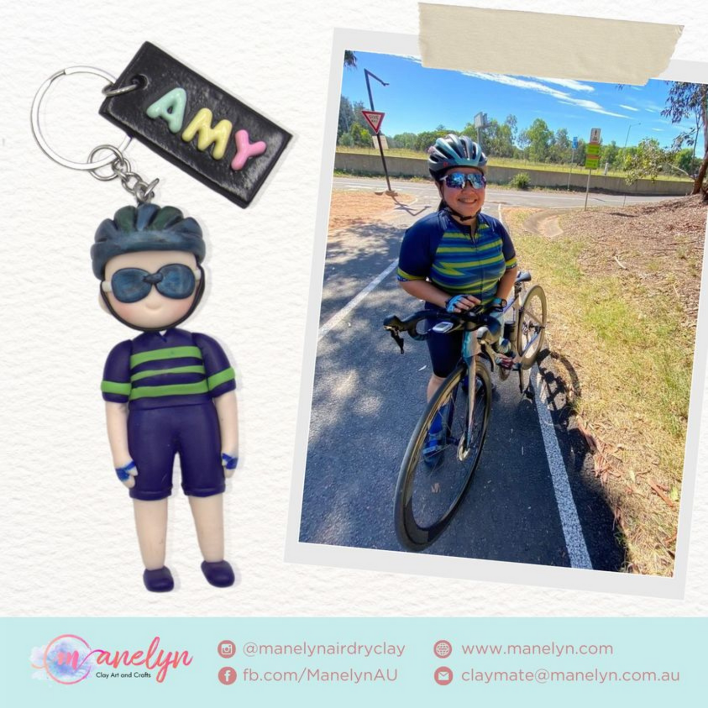 Customised Air Dry Clay Keychain