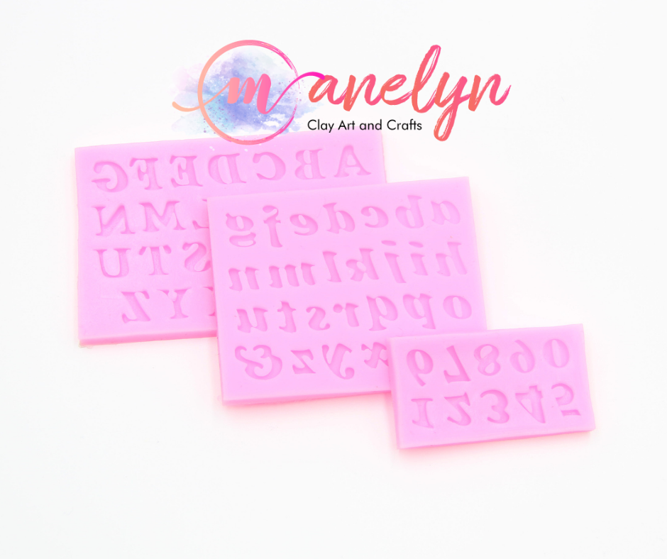 3 pc Silicone Alphabet and Number Clay Moulds for Polymer and Air Dry Clay Craft