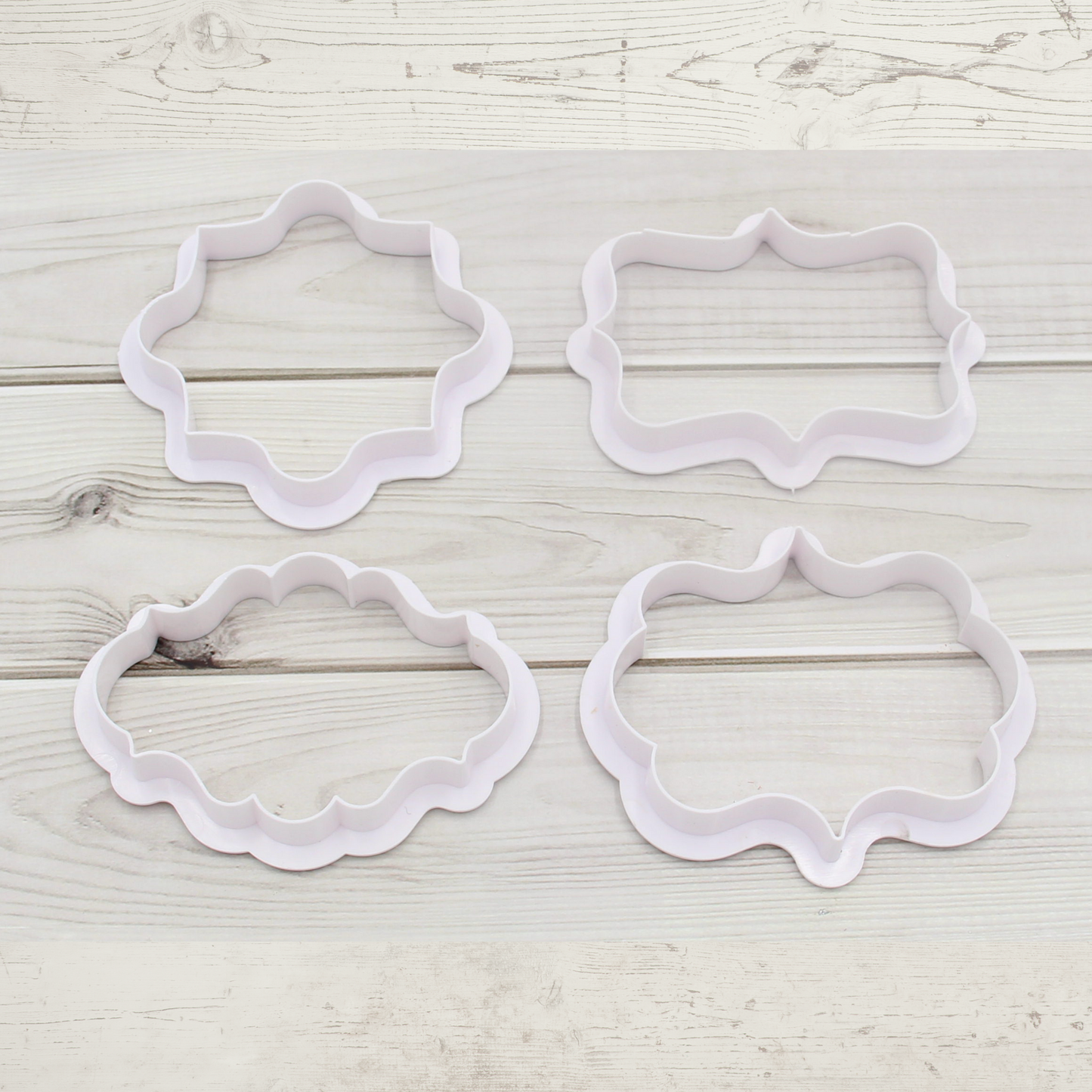 4pcs Plaque Frame Clay Cutters Set Different Lace Frame Polymer Clay Pottery Pattern Shape Cutting Mold Designer DIY Craft Tool