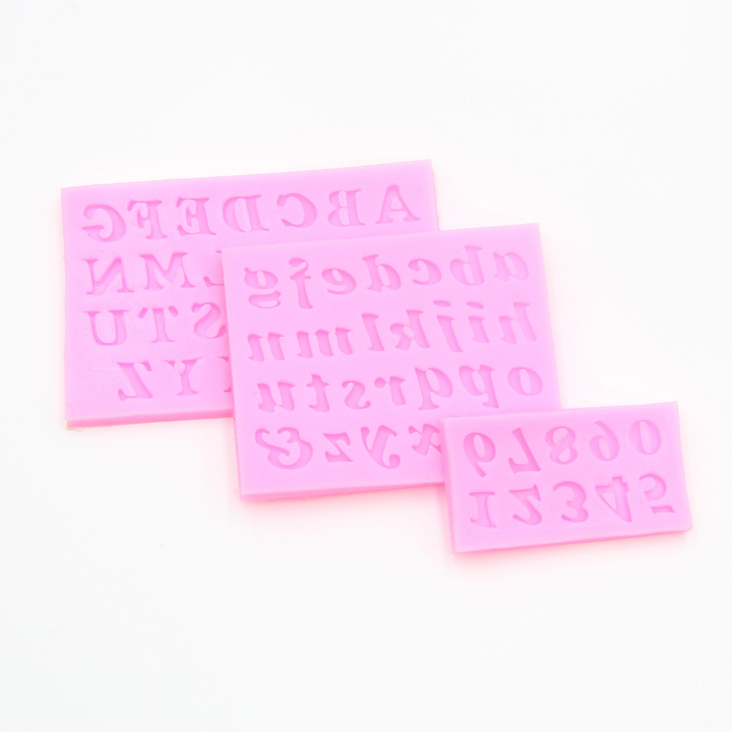 3 pc Silicone Alphabet and Number Clay Moulds for Polymer and Air Dry Clay Craft