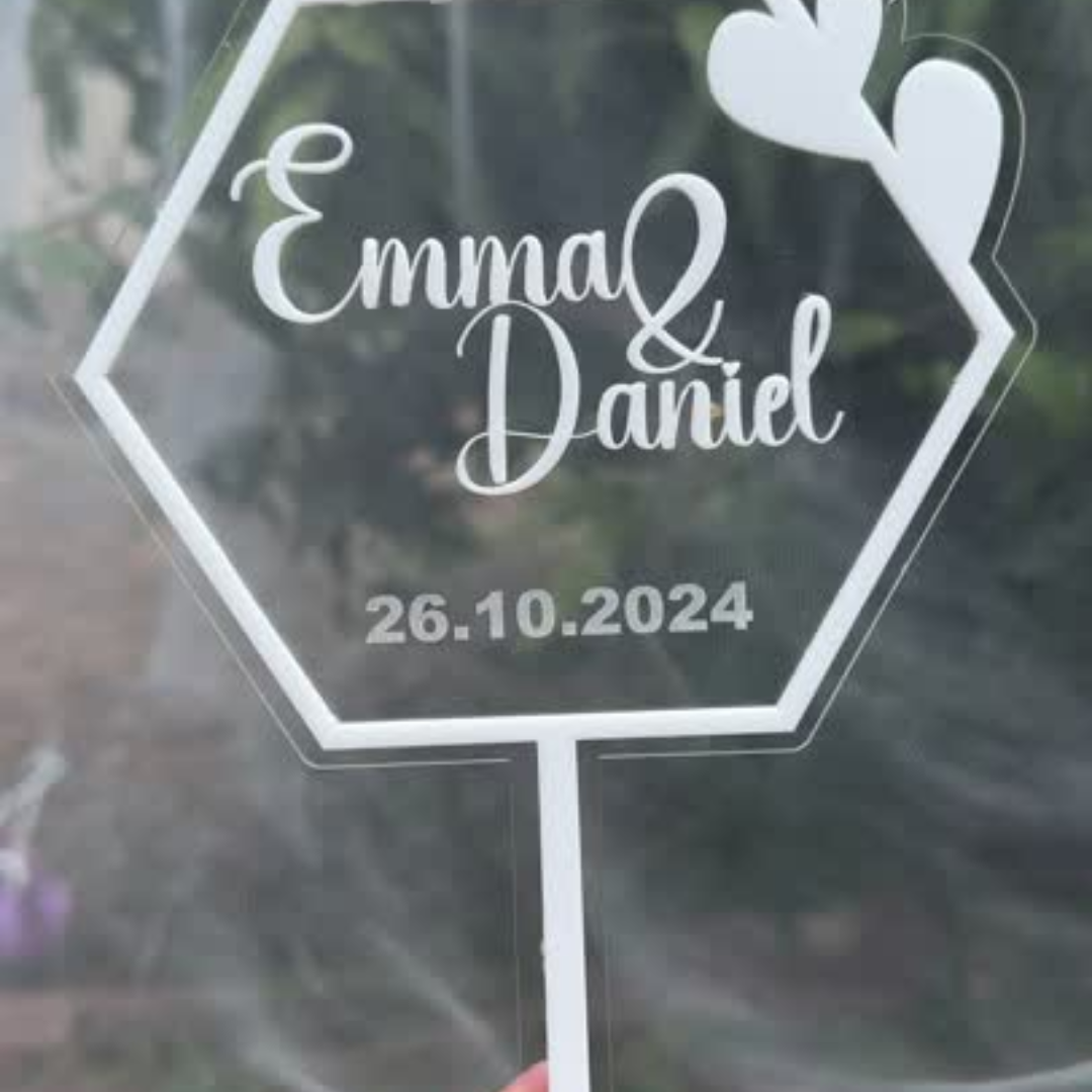 acrylic wedding cake topper
