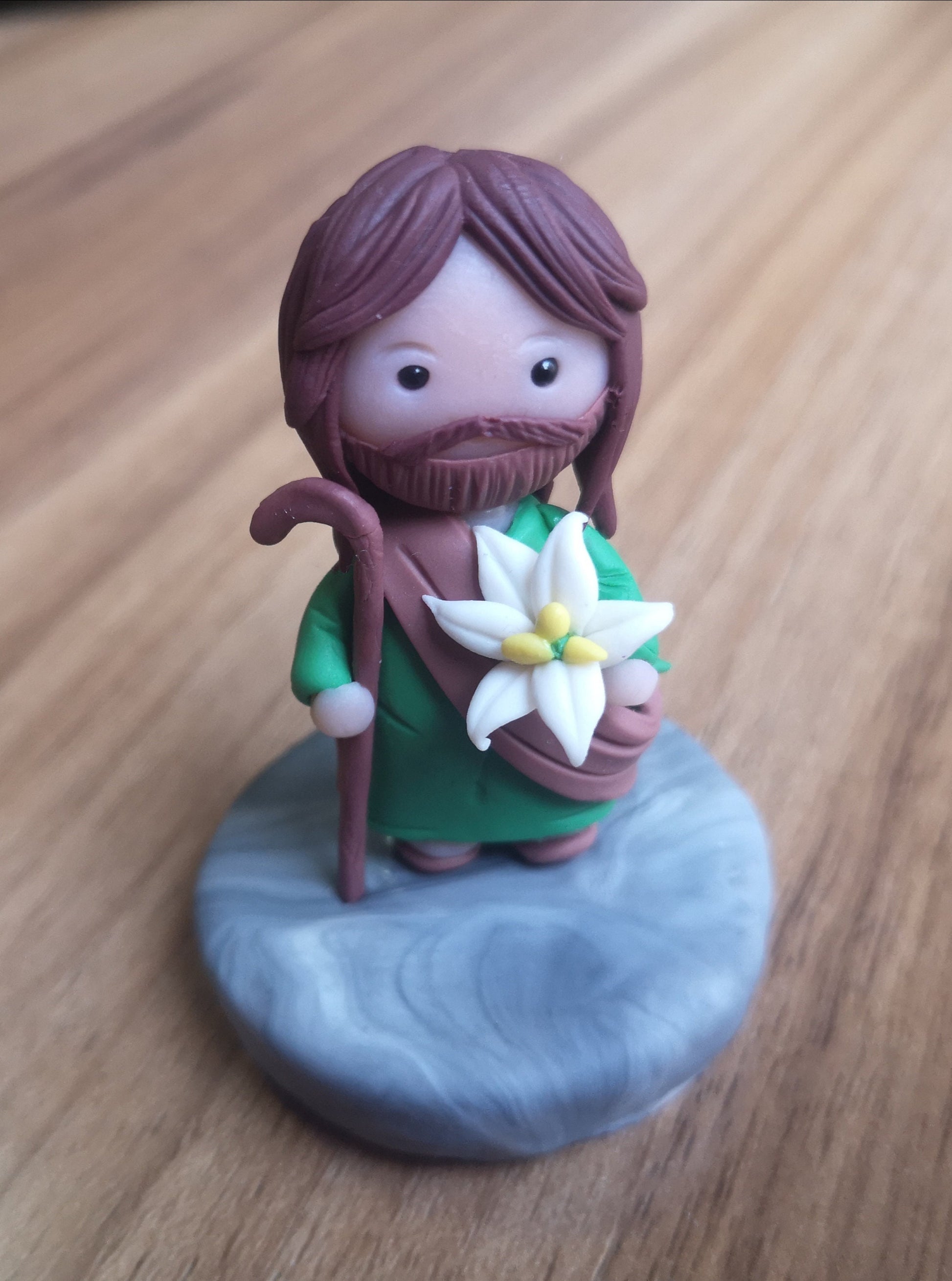 Handmade St. Joseph, Terror of Demons Air Dry Clay Art