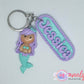 Handmade Mermaid Keychain for Girls, Air Dry Clay