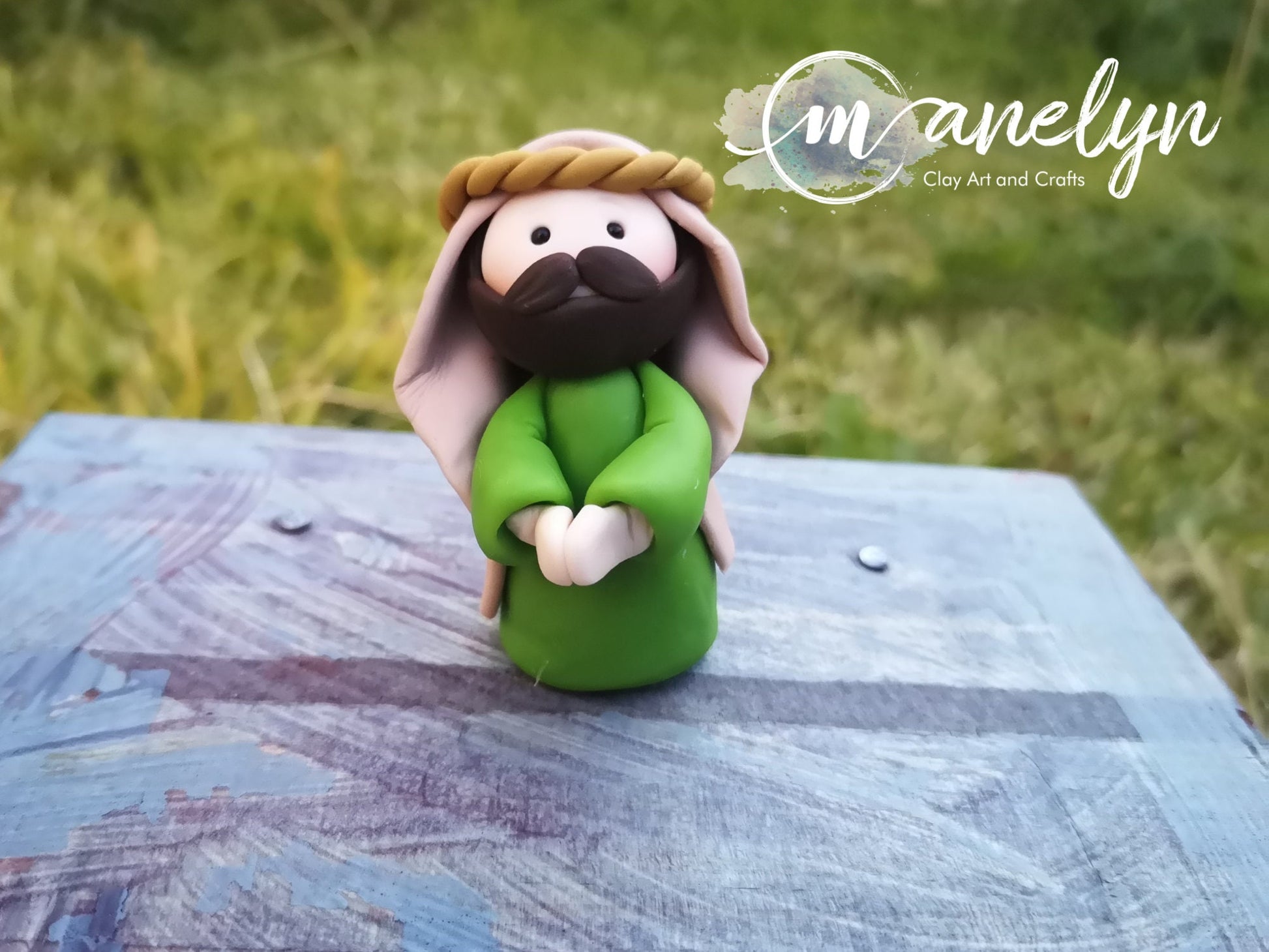 Miniature Nativity Set, Modern Nativity, Air Dry Clay Cold Porcelain Manger, Unique Nativity, Clay Nativity, Jesus, Mary & Joseph Nativity