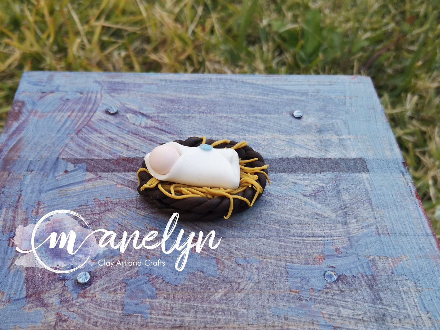 Miniature Nativity Set, Modern Nativity, Air Dry Clay Cold Porcelain Manger, Unique Nativity, Clay Nativity, Jesus, Mary & Joseph Nativity