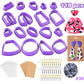 118Pcs Multi Shapes Clay Polymer Cutters with Earring Studs and Hooks, Clay Cutters Set DIY Polymer Clay Plastic Jewelry