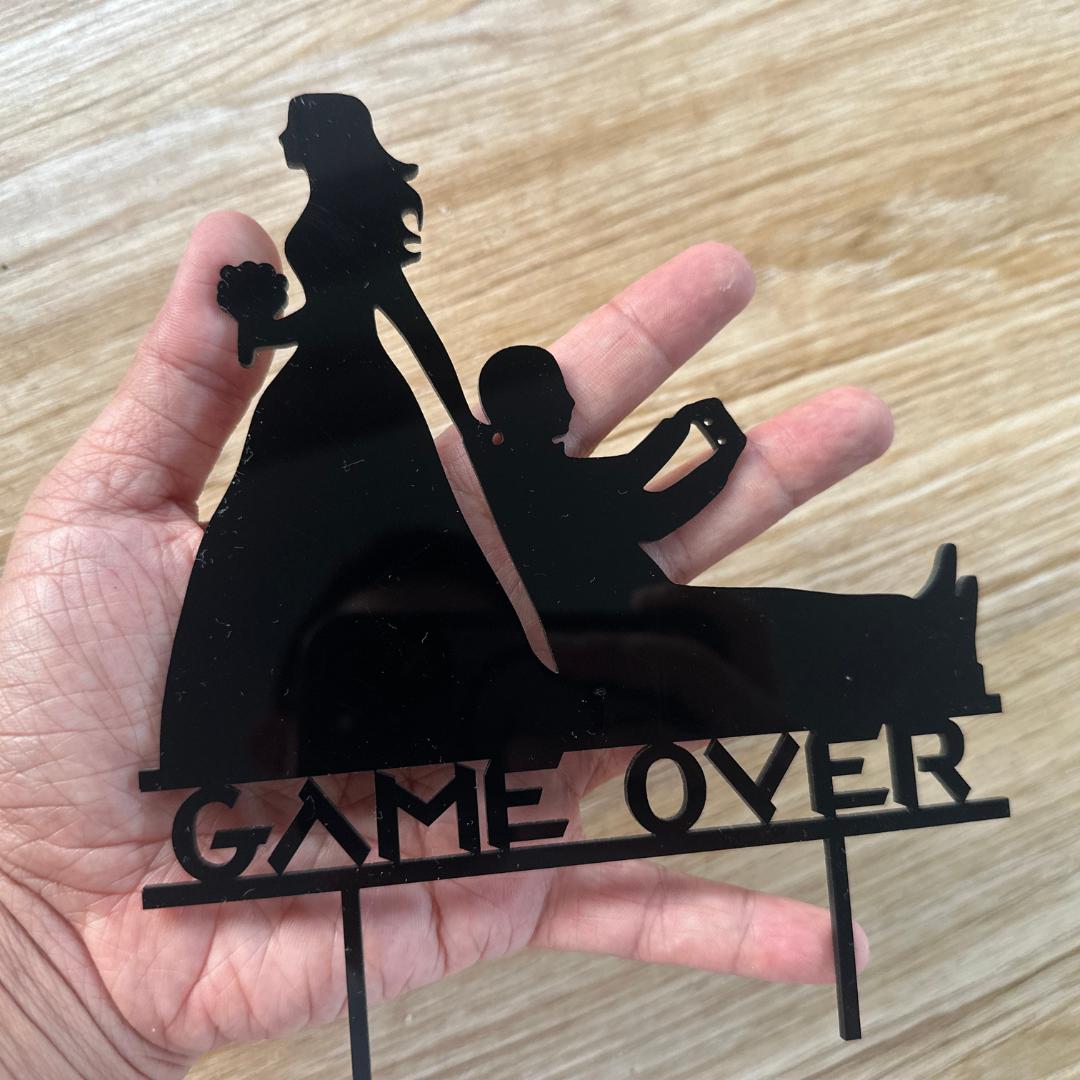 Game Over wedding cake topper AU
