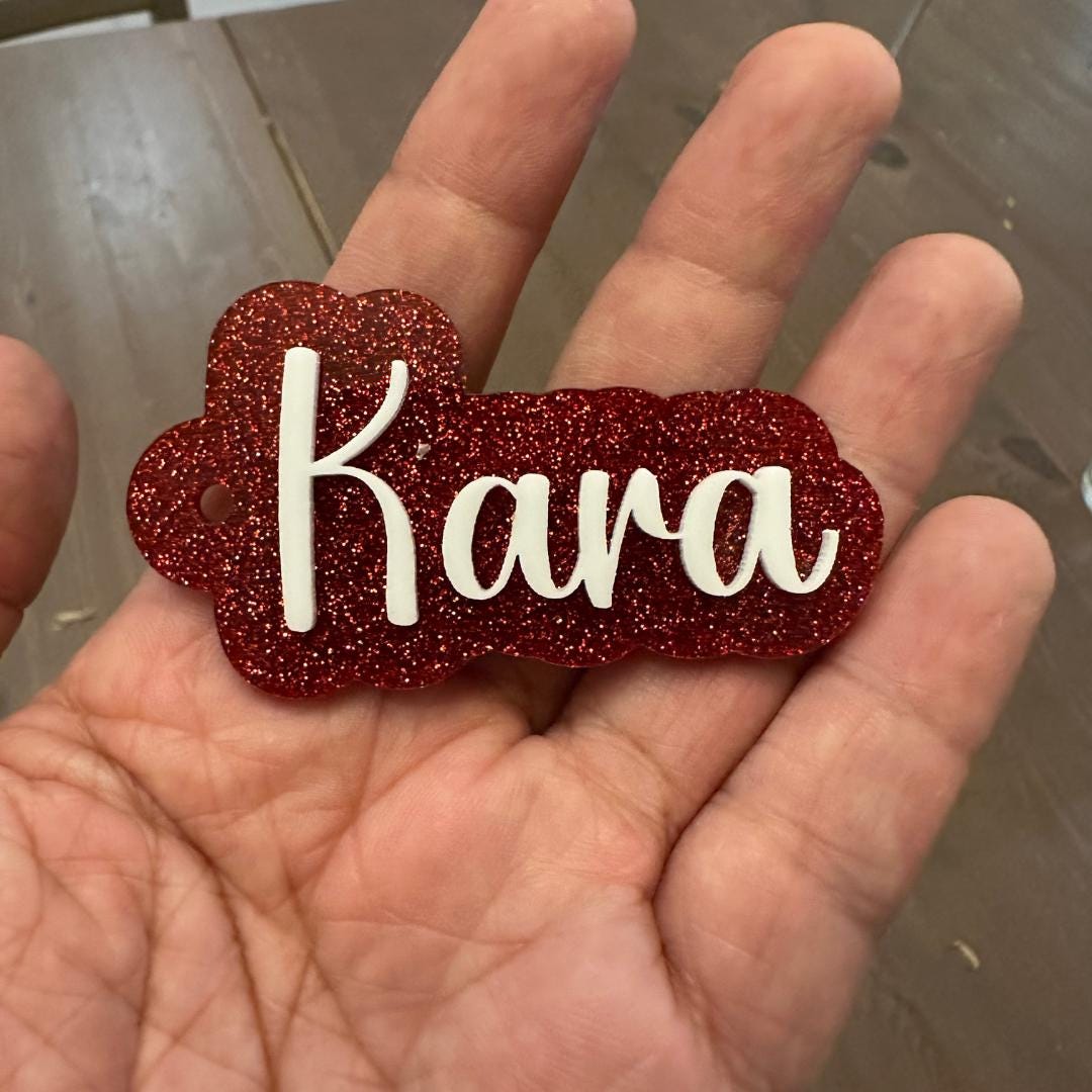 Personalized Acrylic Keychain | Acrylic Name Tag | Custom Backpack Name Tag | Diaper Bag Tag | Lunchbox Name Tag | Retro Style Keychain