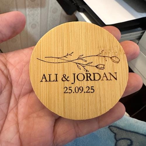 Personalized Bamboo Bottle Opener Wedding Favors – Custom Engraved with Guest Name or Message | Includes Thank You Card & Gift Pouch