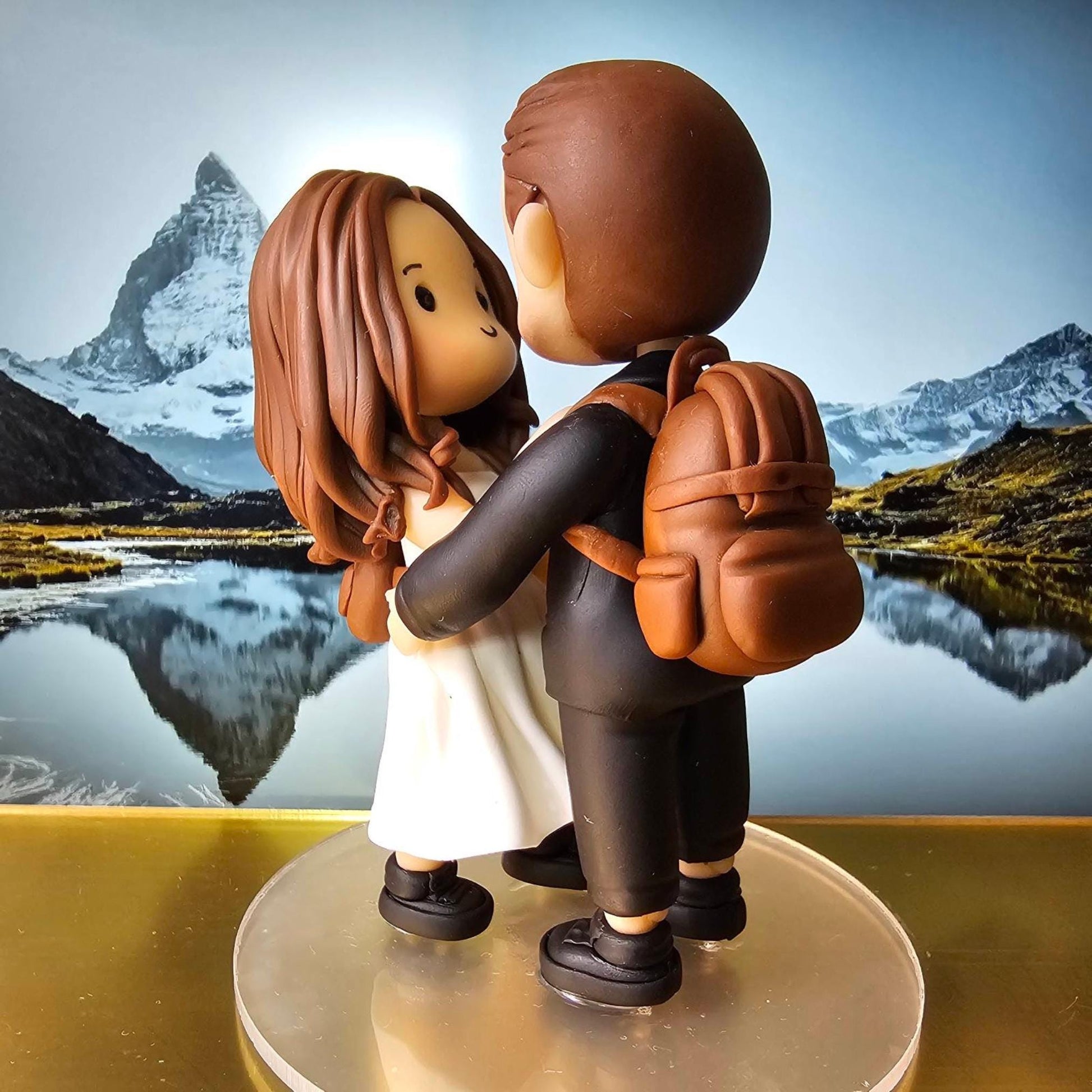 Custom Wedding Cake Topper Clay Figurines | Personalized Bride and Groom Figurine | Air Dry Clay | Pet & Kids | Funko Inspired Topper