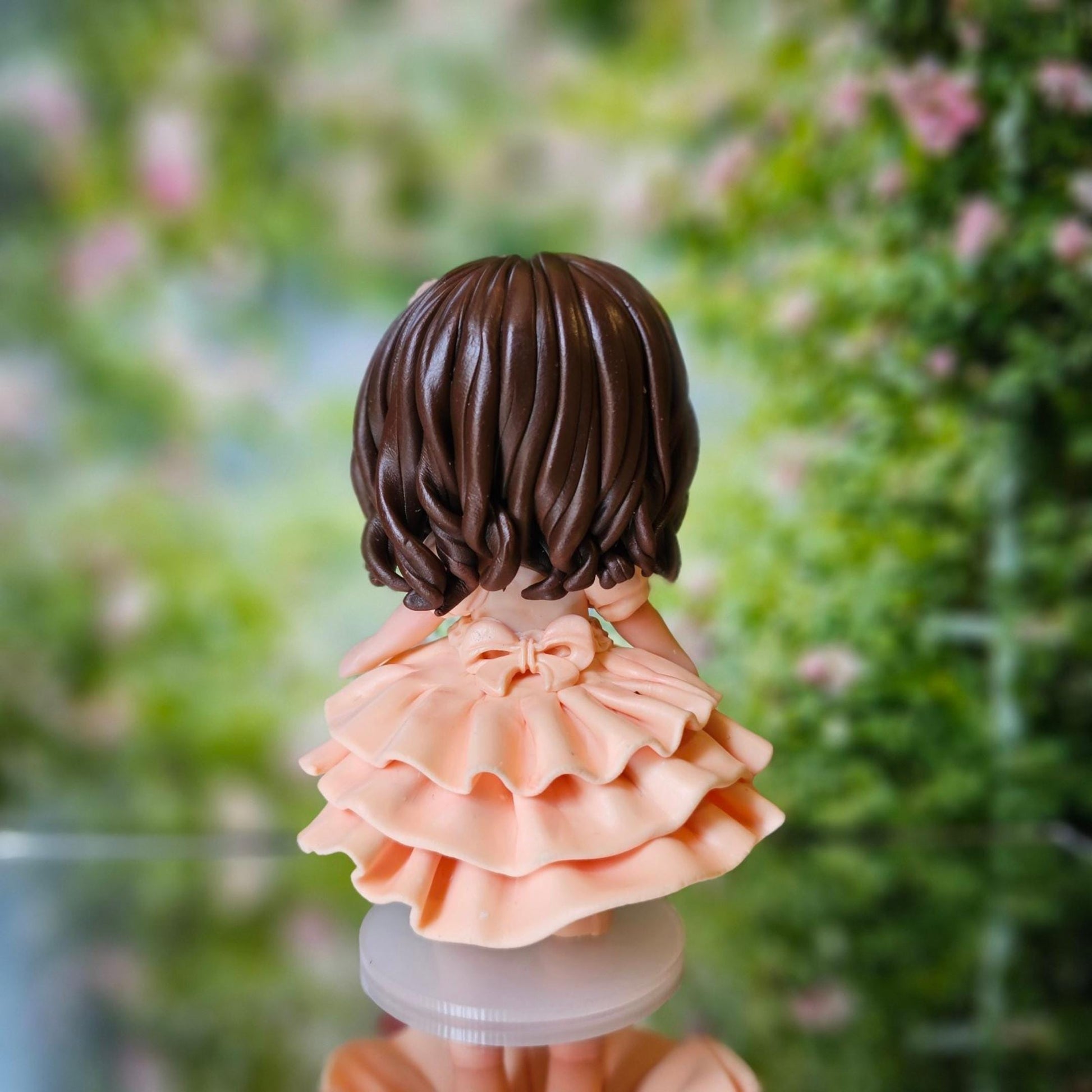 Cute Girl Cake Topper – Custom Clay Figurine 10cm – Princess Birthday Topper – Handmade Keepsake for Daughter