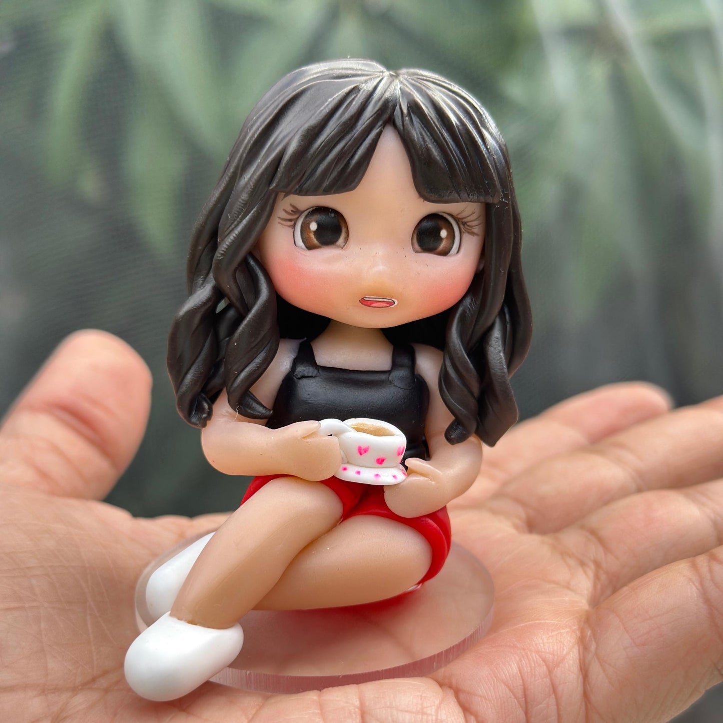 Cute Girl Cake Topper – Custom Clay Figurine 10cm – Princess Birthday Topper – Handmade Keepsake for Daughter