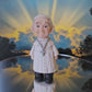 Handmade Pope Francis Clay Figurine – 10cm Collectible, Faith-Inspired Gift, Commemoration of Pope Francis’ Life | Unique Catholic Keepsake