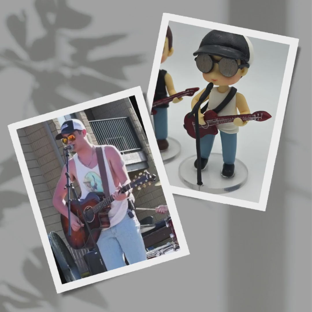 Custom Clay Band Figurines – Drummer, Lead Guitarist, Bassist, Singer – Personalized Band Gifts – 10cm Clay Figures – Music Band Replica
