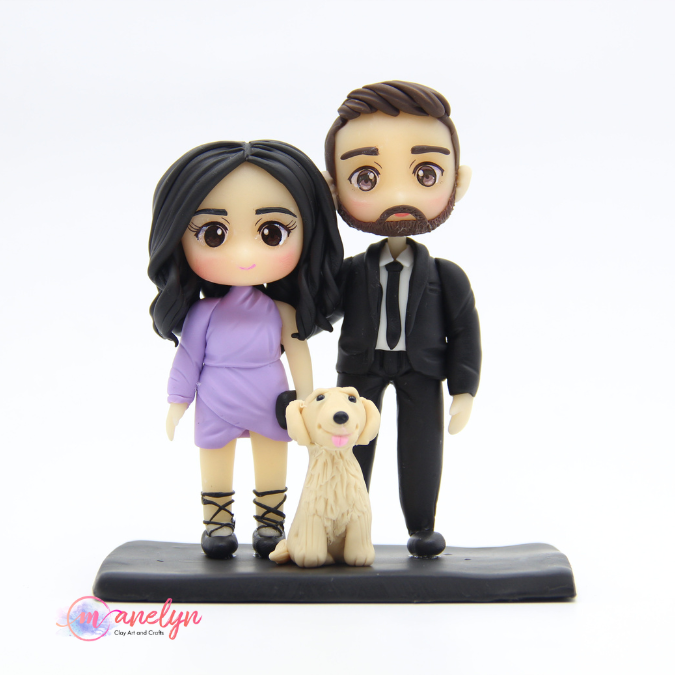 Couple Air Dry Clay Figurines