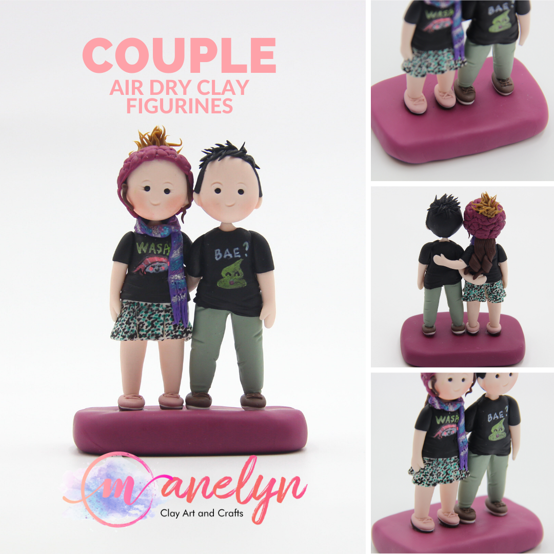 Couple Air Dry Clay Figurines