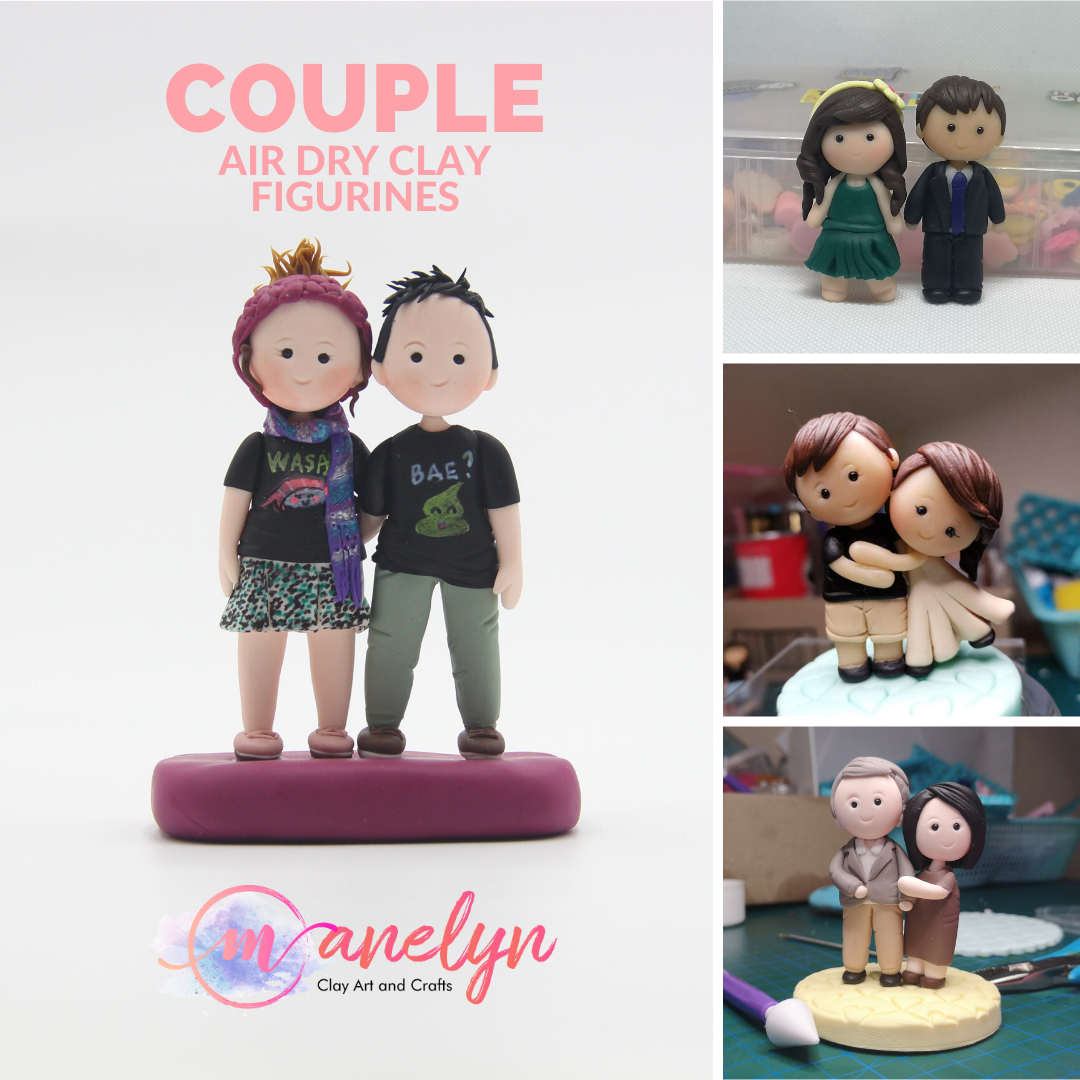 Couple Air Dry Clay Figurines