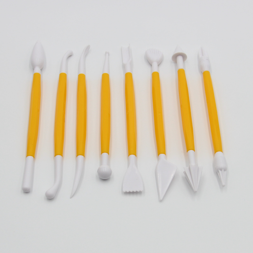 Clay Texture Tools, Yellow,Double Ended Texture Tools for Polymer and Air Dry clay making.