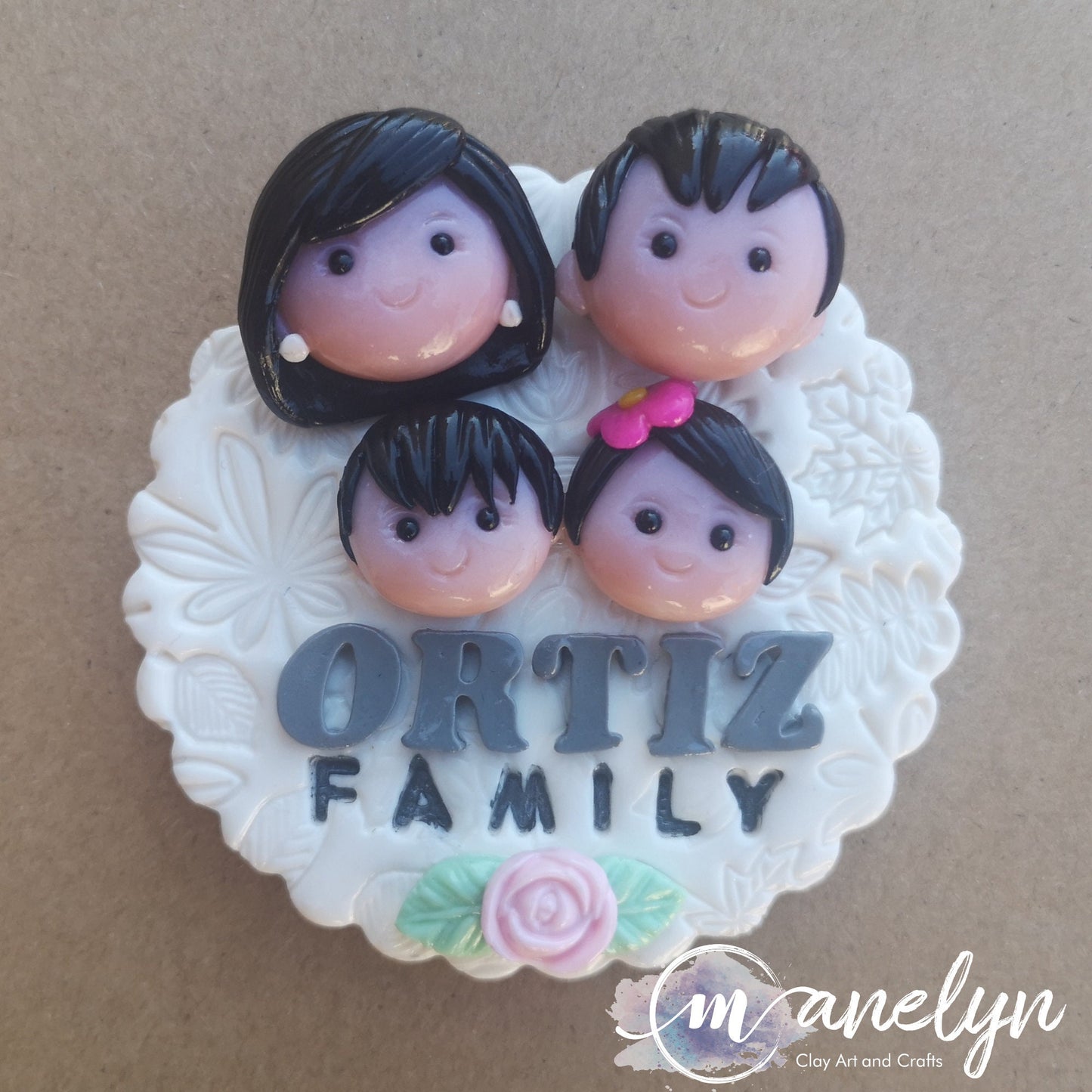 Custom Made Family Ref Magnet - Air Dry Clay (Cold Porcelain)