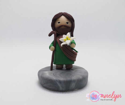 Handmade St. Joseph, Terror of Demons Air Dry Clay Art