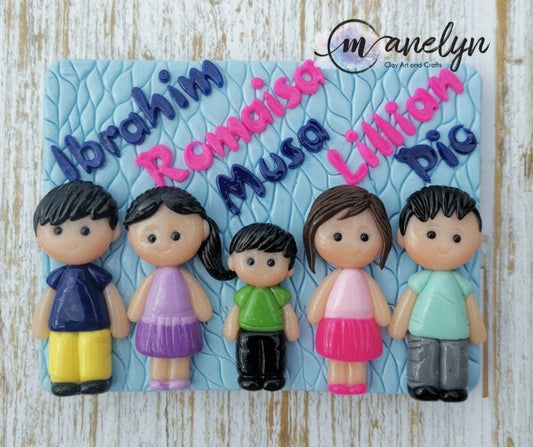 Custom Made Family Ref Magnet - Air Dry Clay (Cold Porcelain)