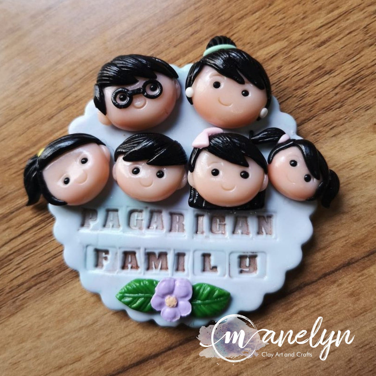 Custom Made Family Ref Magnet - Air Dry Clay (Cold Porcelain)