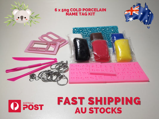 Air Dry Clay Kit, Cold Porcelain Self Hardening Clay for Name Tags, Key Chains, Clay Craft for Kids