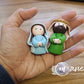 Handmade clay nativity manger set
