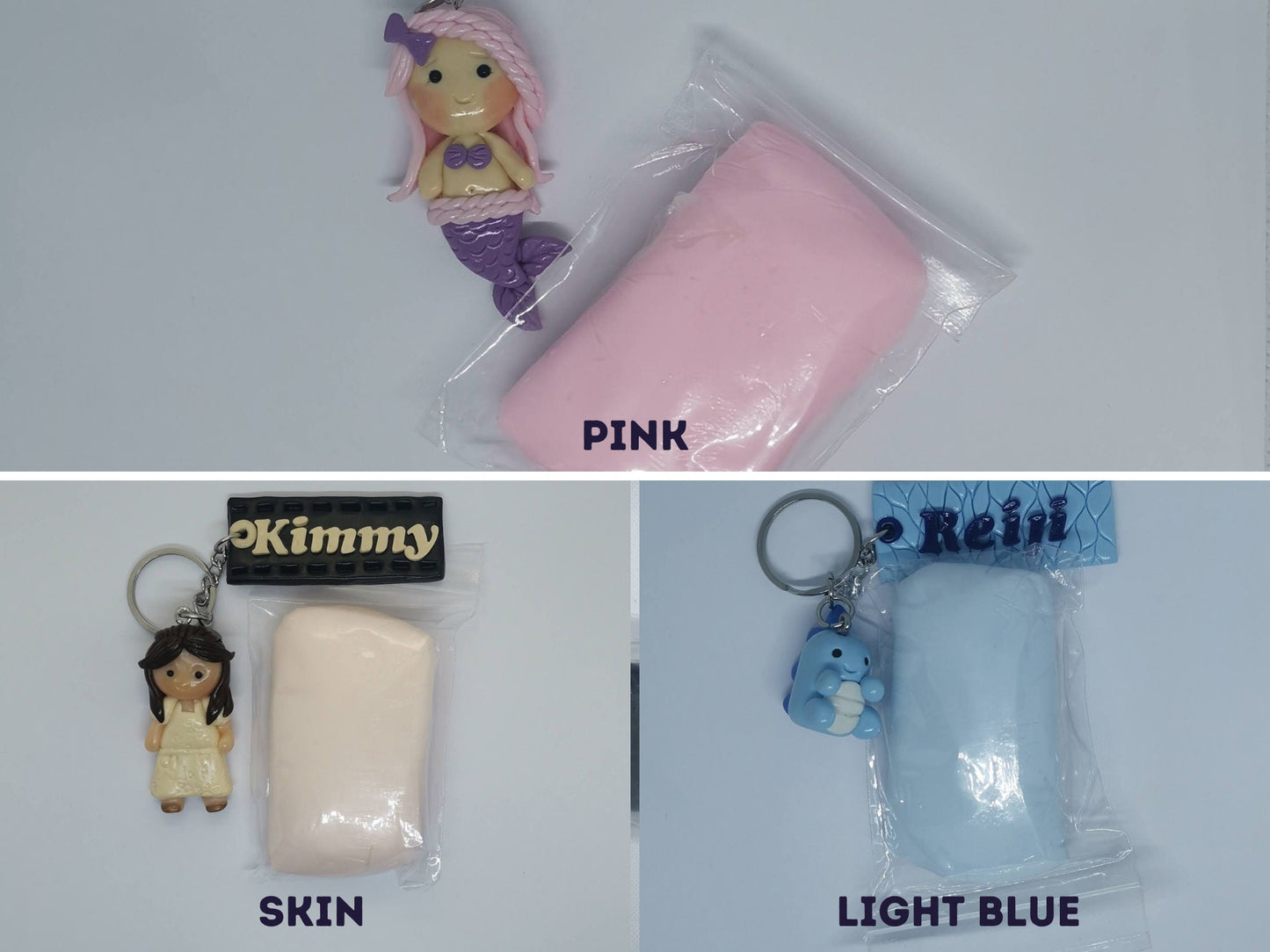 Air Dry Clay, Cold Porcelain Self Hardening Clay, Modelling Clay for Kids Craft, Jewelry Making, Chibi Dolls and Embellishment, 50g each