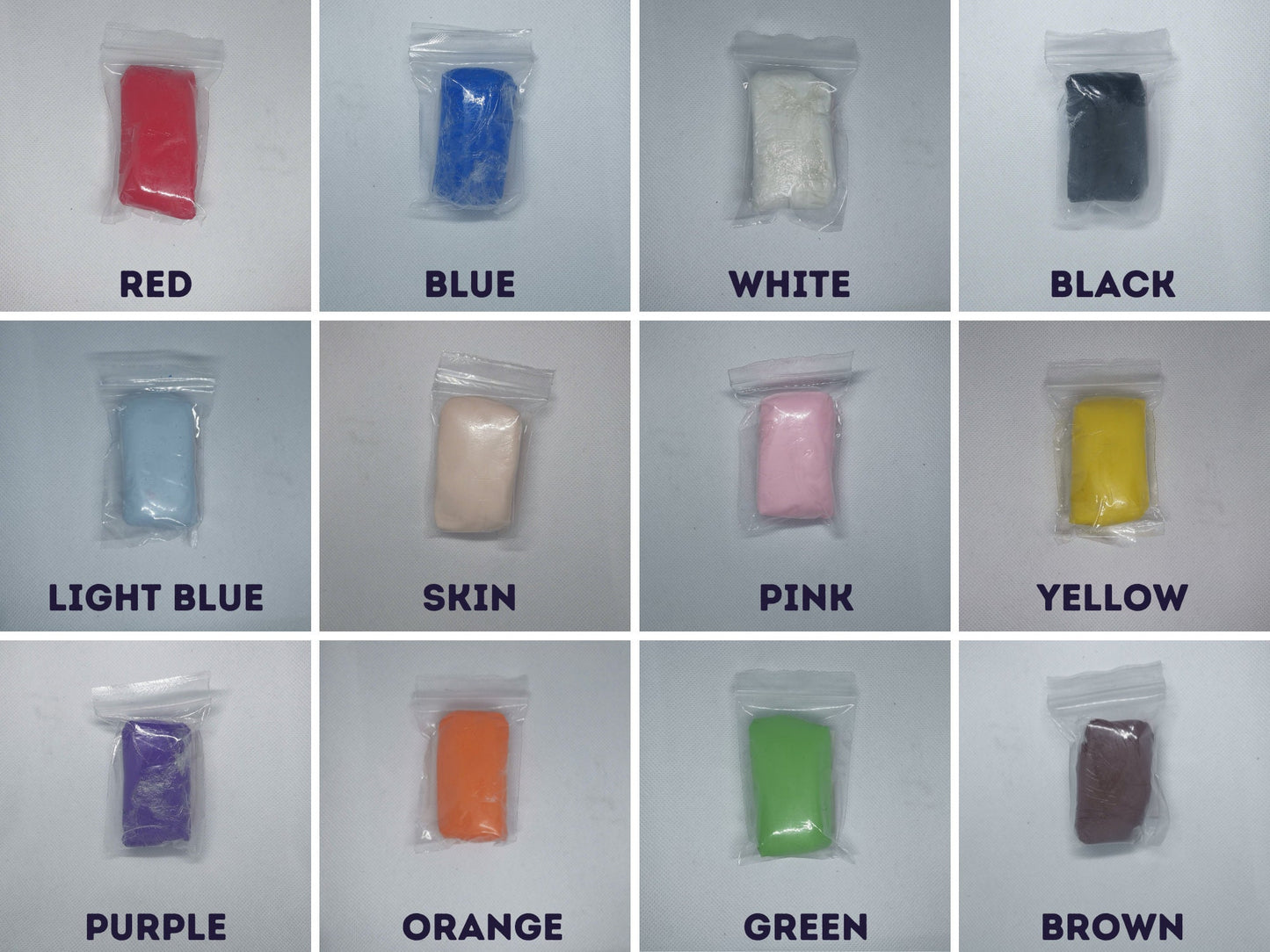 Air Dry Clay, Cold Porcelain Self Hardening Clay, Modelling Clay for Kids Craft, Jewelry Making, Chibi Dolls and Embellishment, 50g each