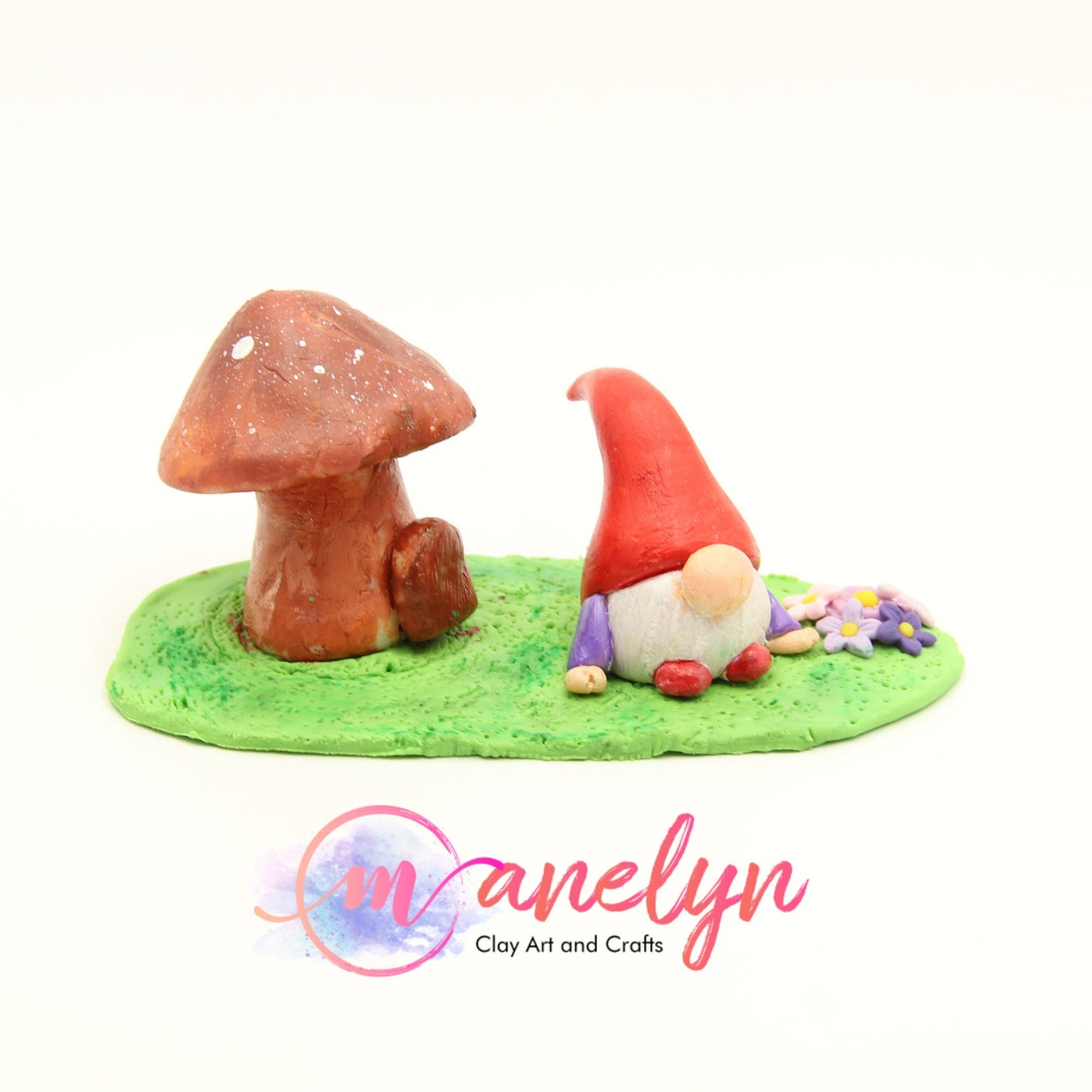 Handmade Air Dry Clay Gnome